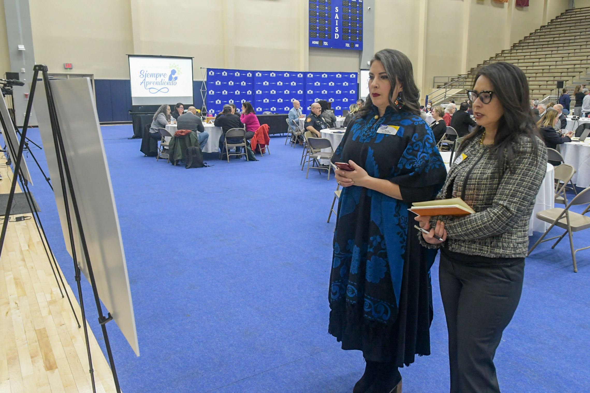 Community leaders read data walk