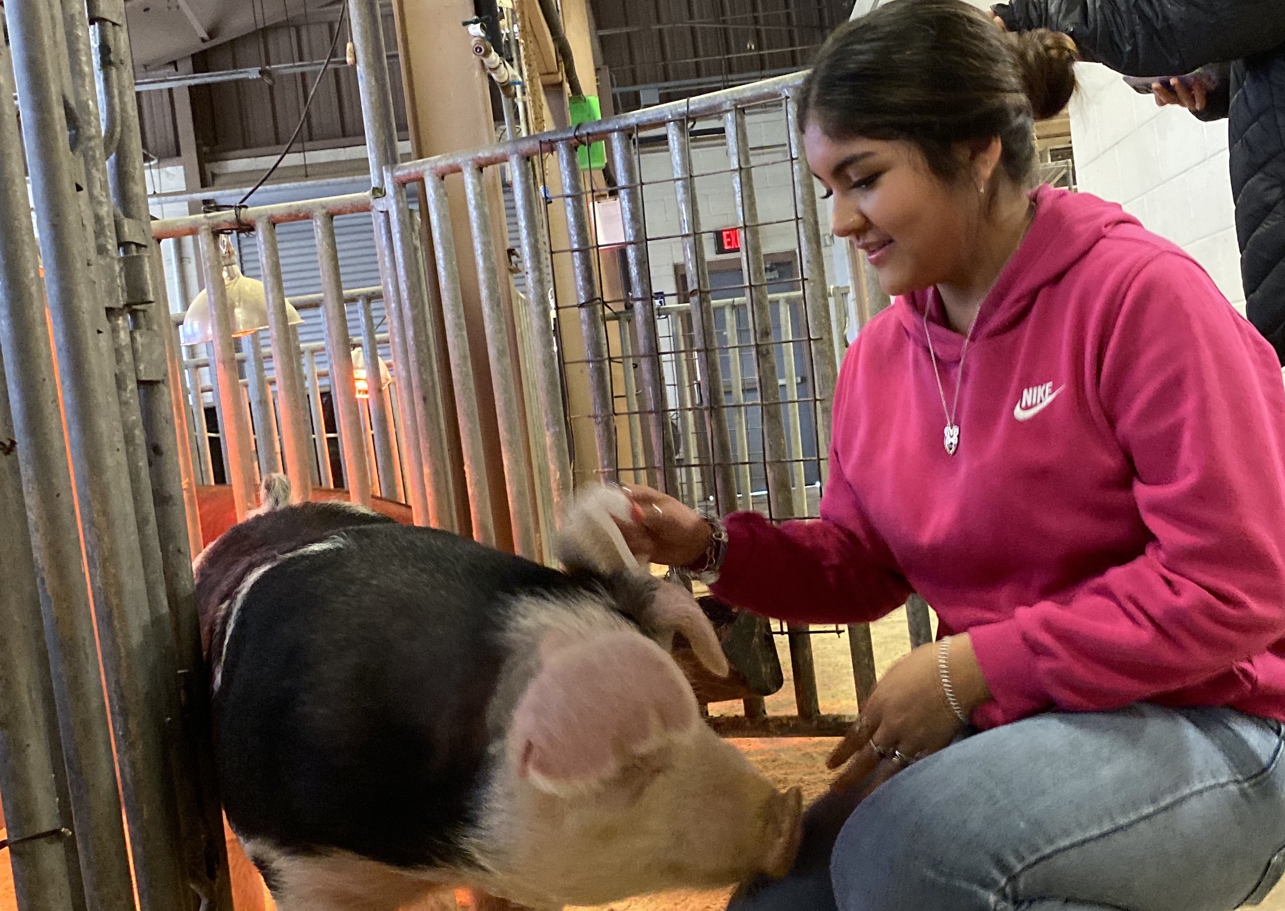 Zoe with pig