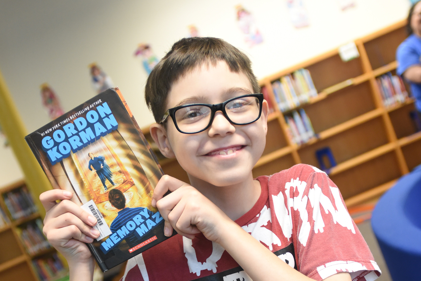 Douglass student with book