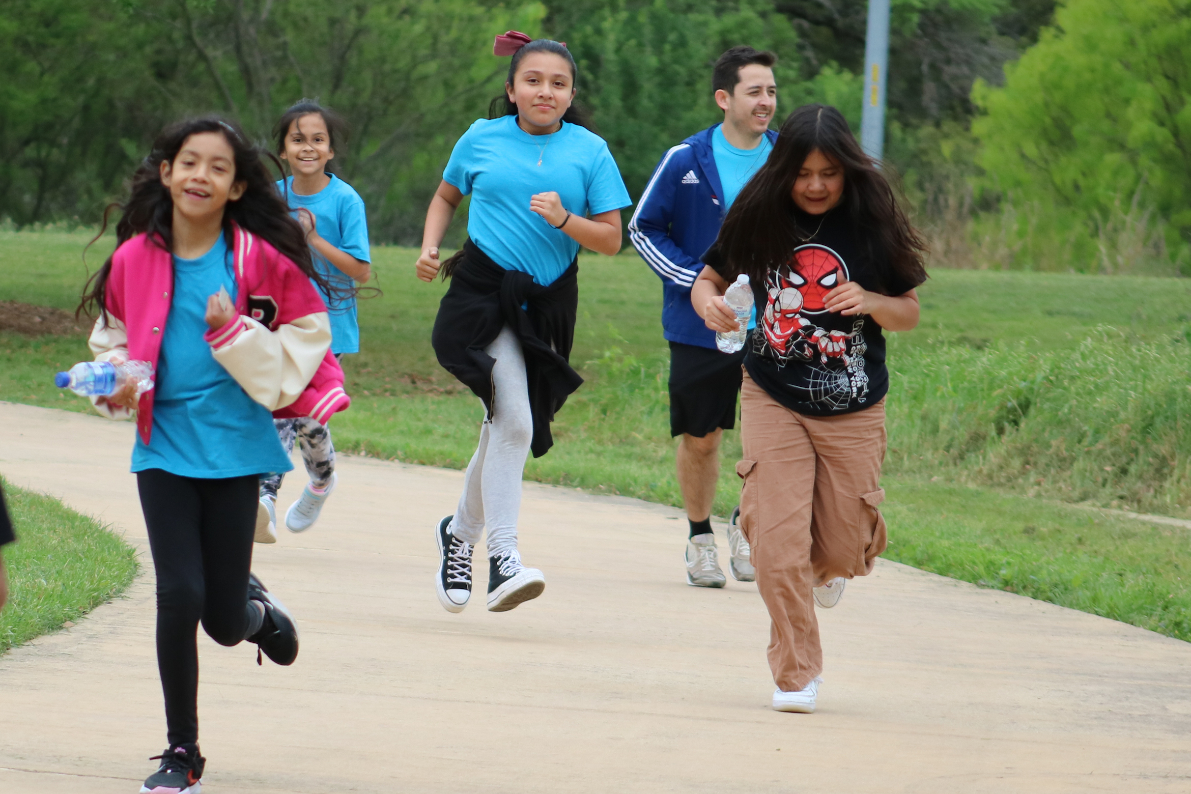 Hillcrest students running at river