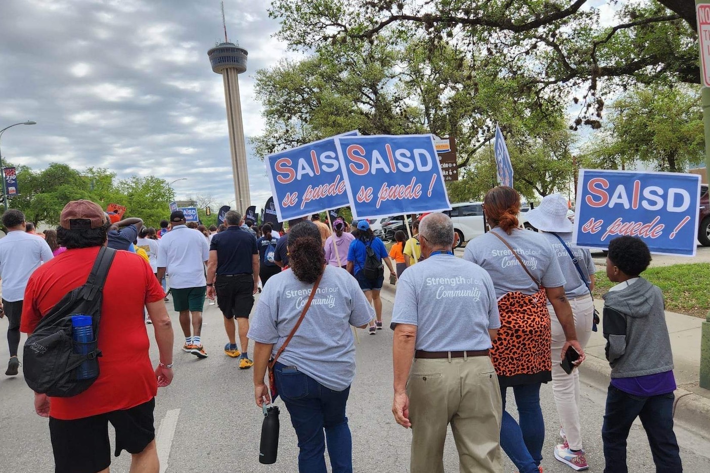 SAISD Board members at Chavez March