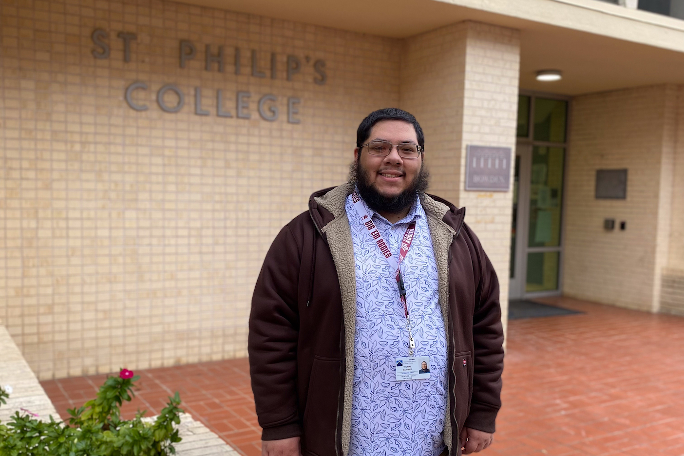 Mr. Martinez in front of SPECHS