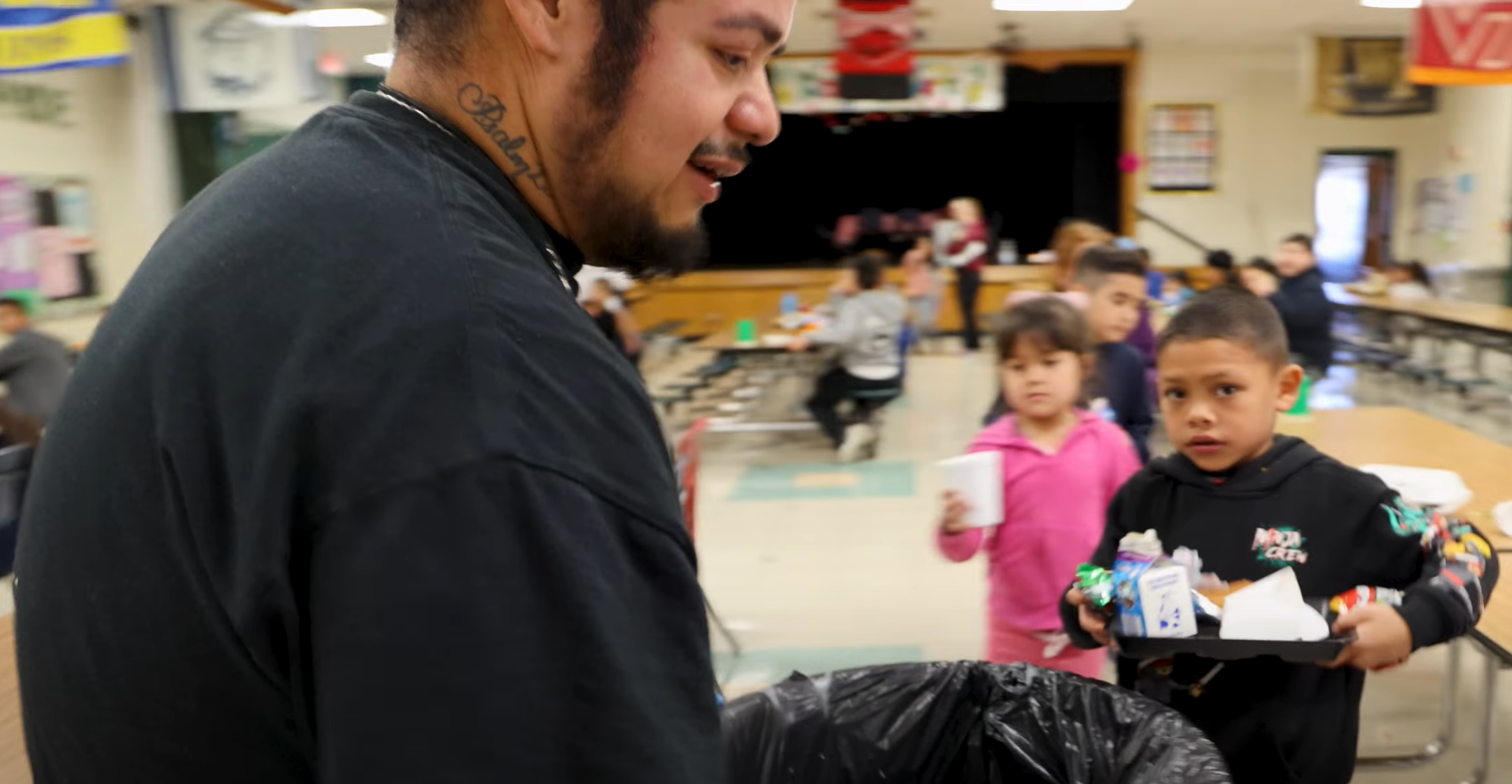 custodian in cafeteria