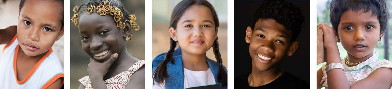 images of children from a variety of ages, genders and ethnicities.