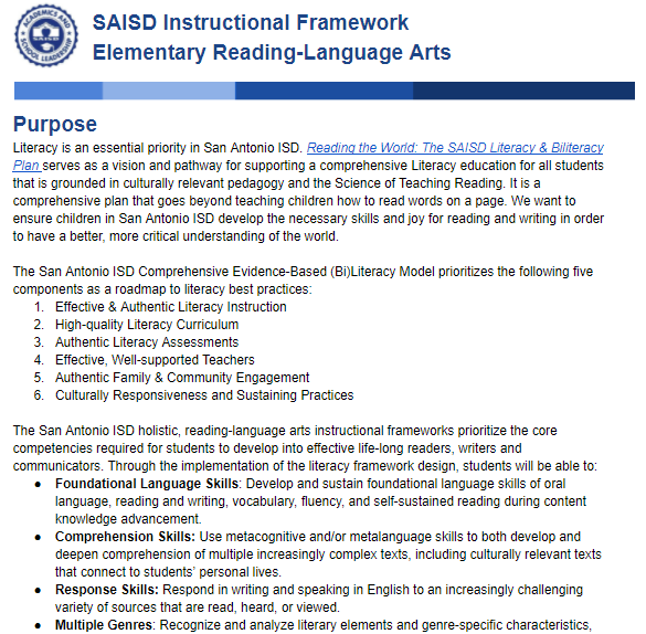 instructional framework