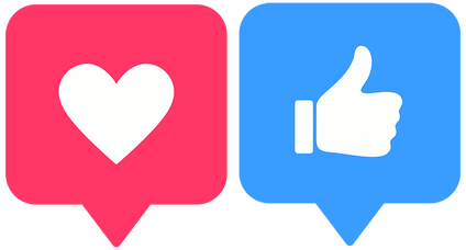 Heart and Thumb icons