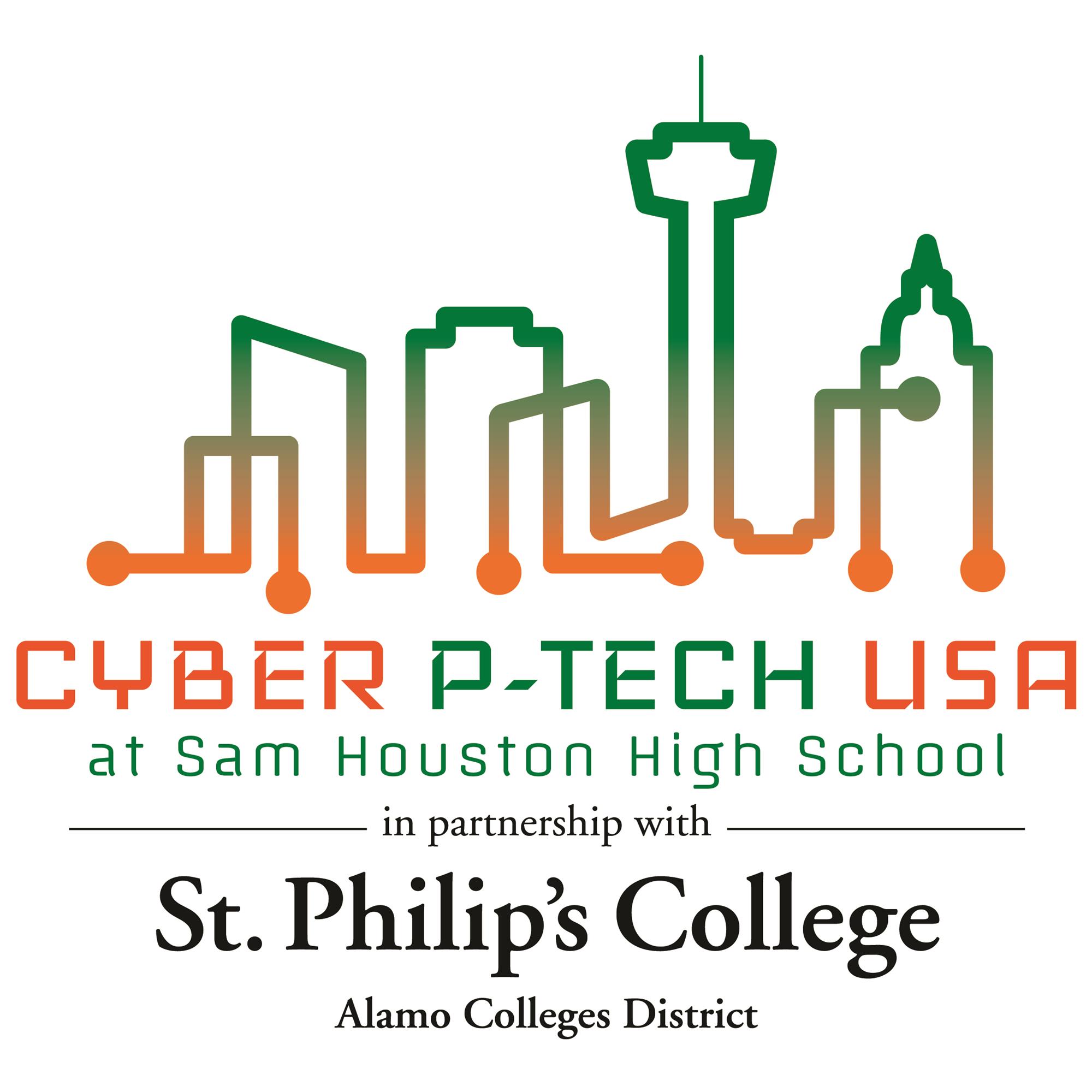 This image is the Cyber P-Tech Logo at Sam Houston