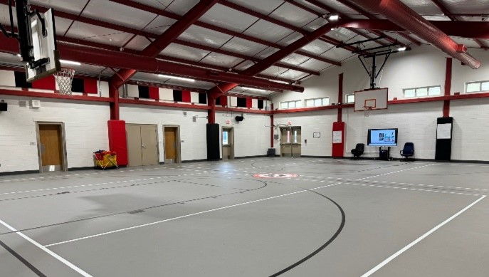 Renovated gym at Bowden Academy