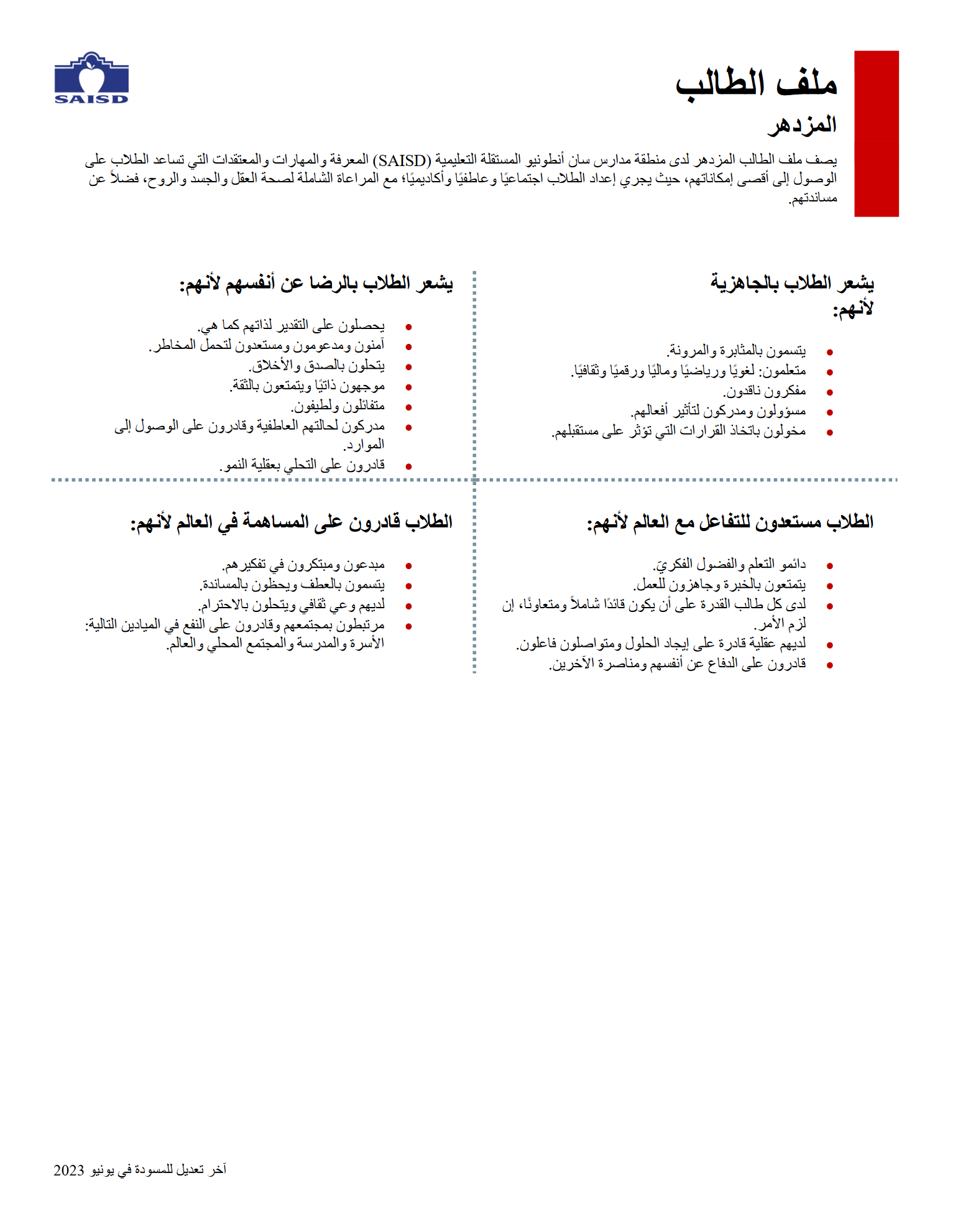 arabic text thriving profiles