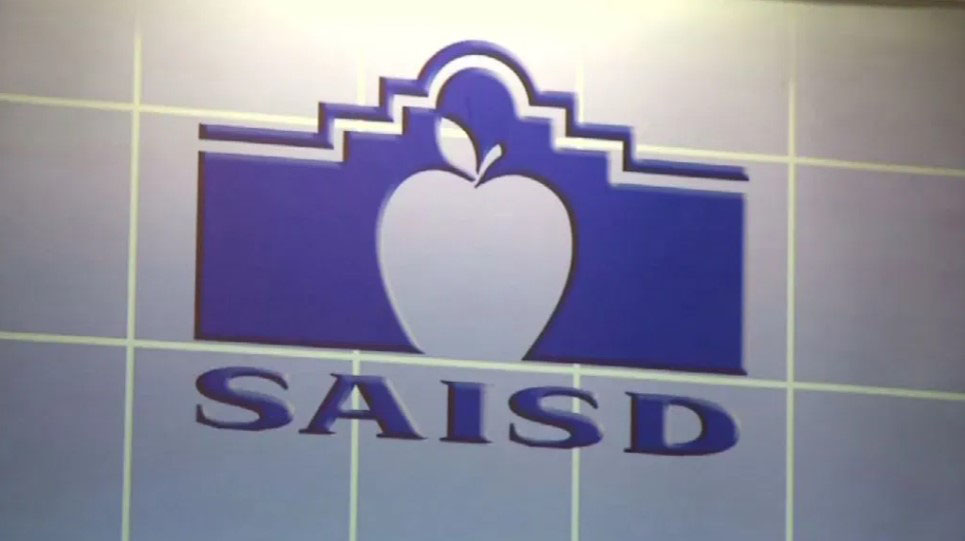 Video screen showing the SAISD logo