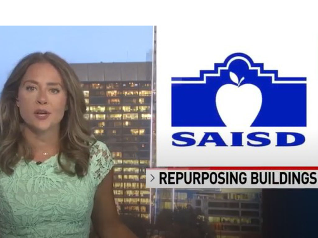 Anchor in front of SAISD logo