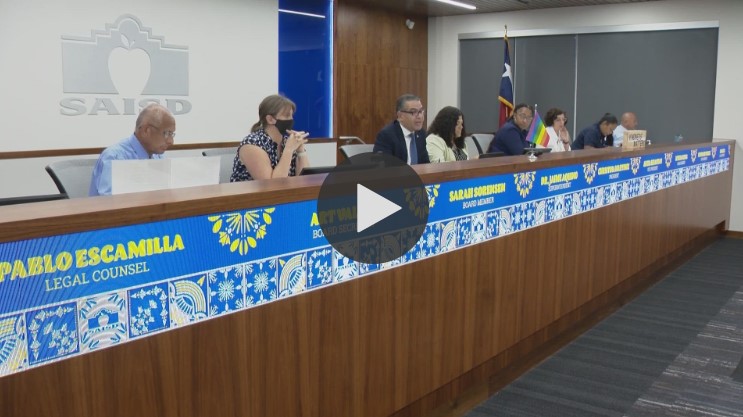 Members of the SAISD Board  listening to presentation