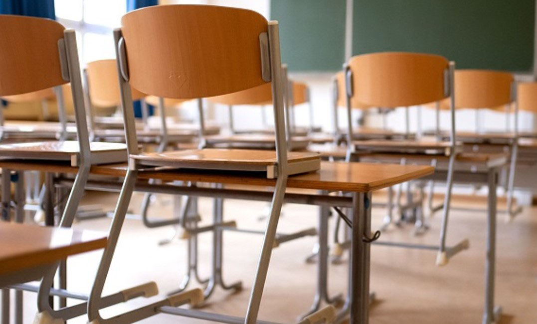 Desks in a classroom