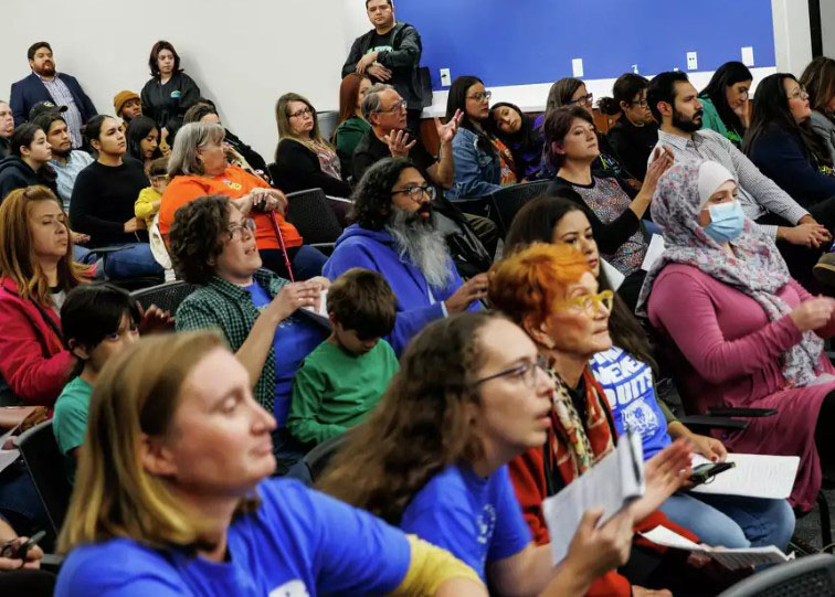 Audience at SAISD Board meeting