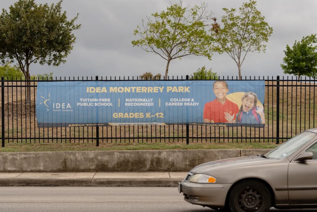 Sign advertising charter school