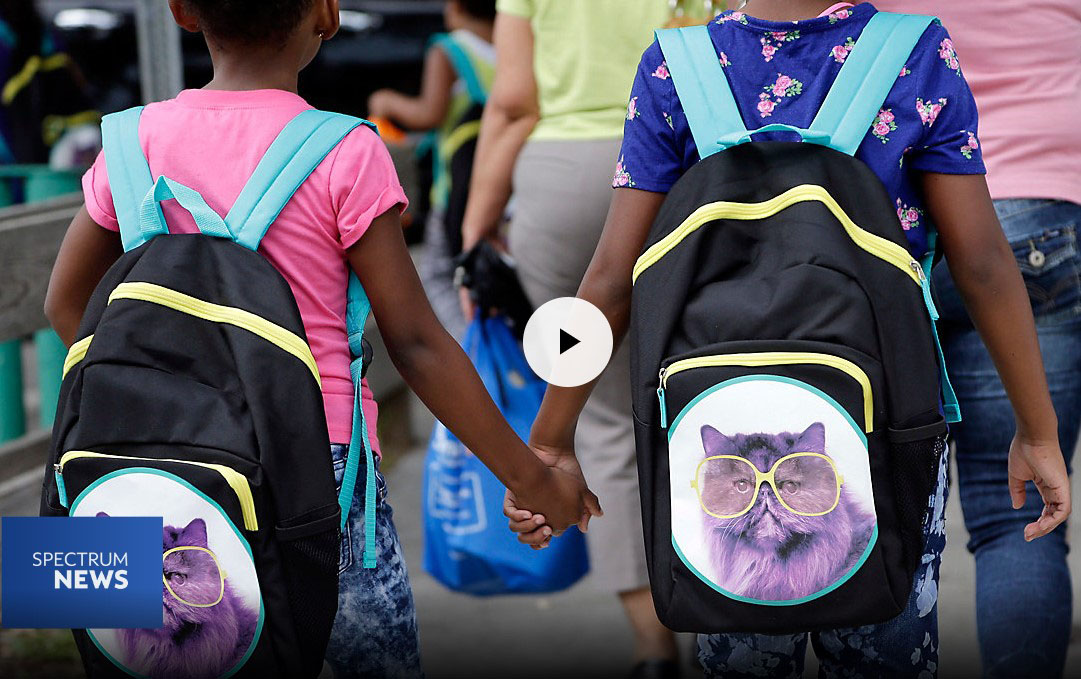 Students walking to school